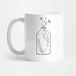 Cute Floral Spell Jar Doodle Mug